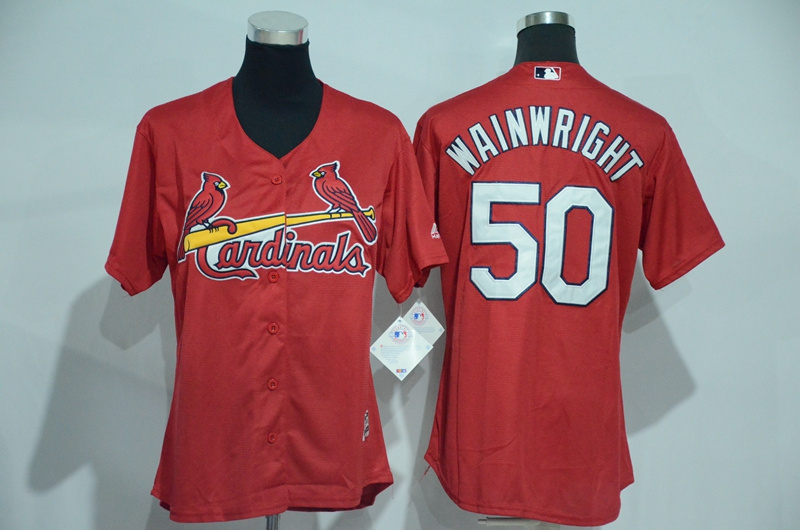 Womens 2017 MLB St. Louis Cardinals #50 Wainwright Red Jerseys